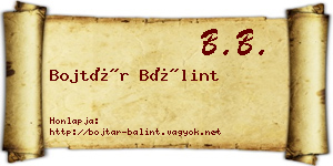 Bojtár Bálint névjegykártya