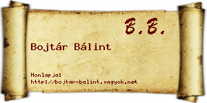 Bojtár Bálint névjegykártya
