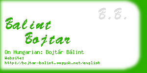 balint bojtar business card